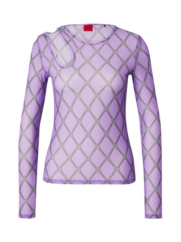 HUGO HUGO Majica 'Damecia'  svijetlozelena / ljubičasta / crna