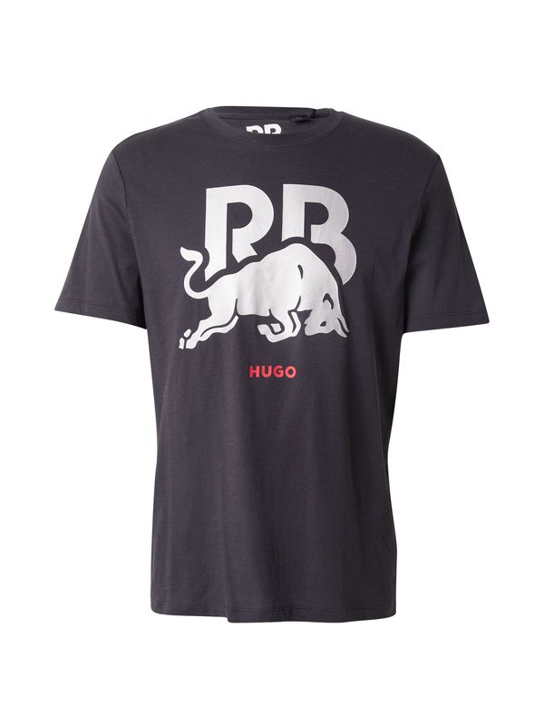 HUGO HUGO Majica 'DFLORIRE-RB24'  svijetlo crvena / crna / prljavo bijela