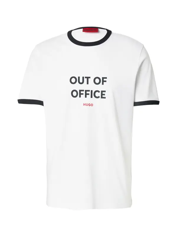 HUGO HUGO Majica 'Doffice'  crna / bijela