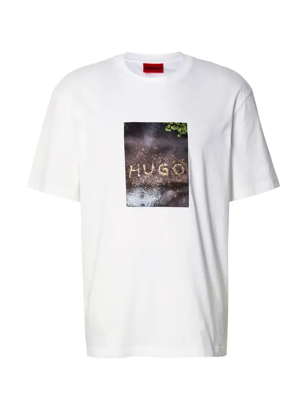 HUGO HUGO Majica 'Doreston'  svijetlosmeđa / tamno smeđa / zelena / bijela