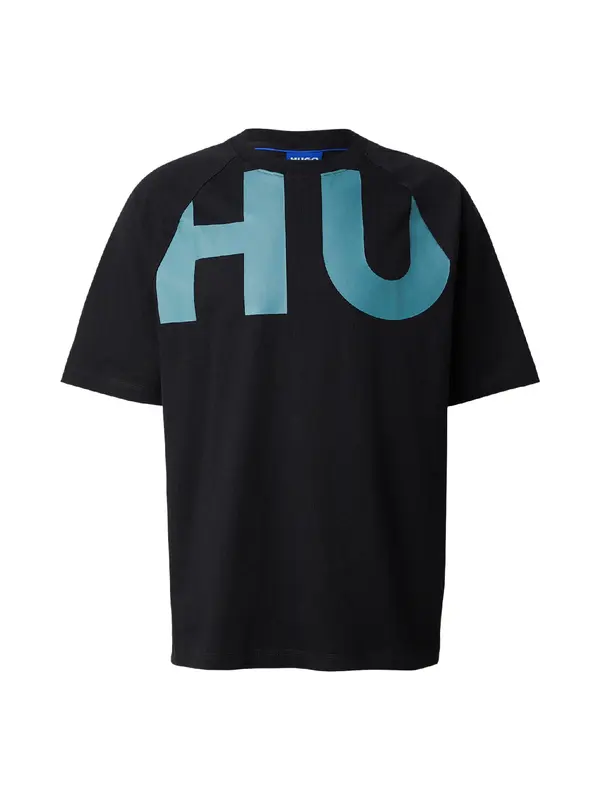 HUGO HUGO Majica  kraljevski zelena / crna
