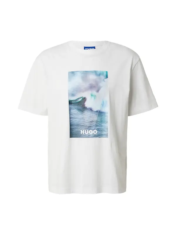 HUGO HUGO Majica 'Nalotrix'  azur / pastelno plava / ljubičasto plava / bijela