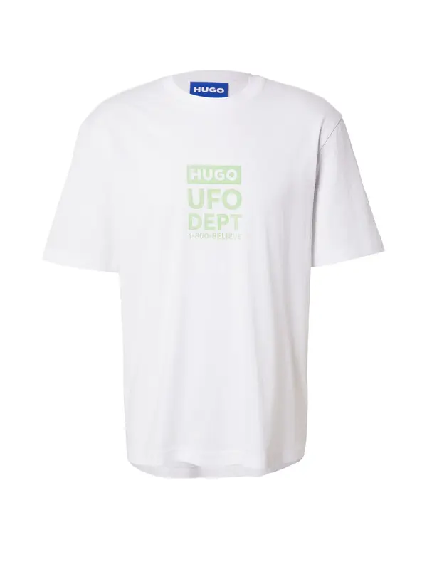 HUGO HUGO Majica 'Nufotee'  svijetlozelena / bijela