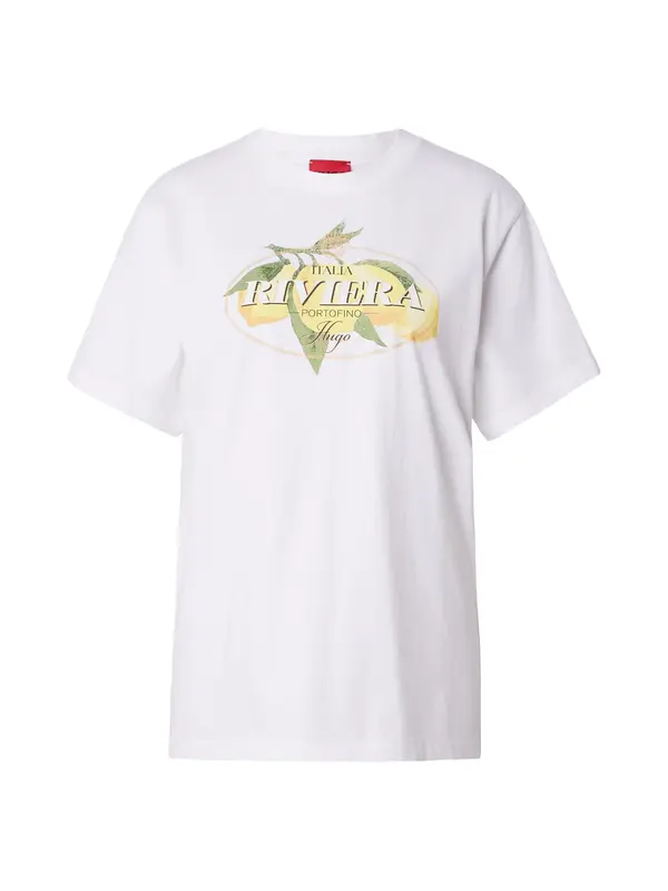 HUGO HUGO Majica 'Vintage'  limeta zelena / travnato zelena / bijela