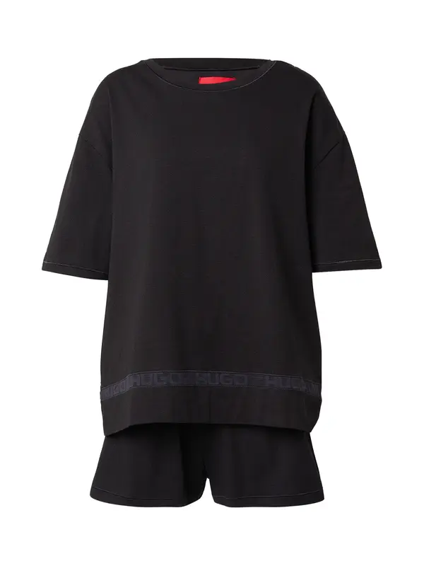 HUGO HUGO Pidžama 'MESH LOGO SHORT-SET'  crna
