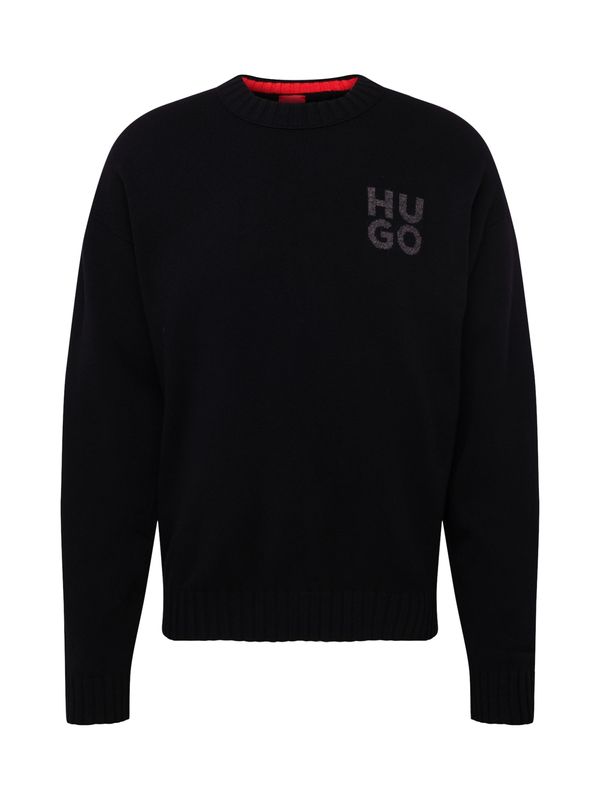 HUGO HUGO Pulover 'San Cassio'  siva / crna
