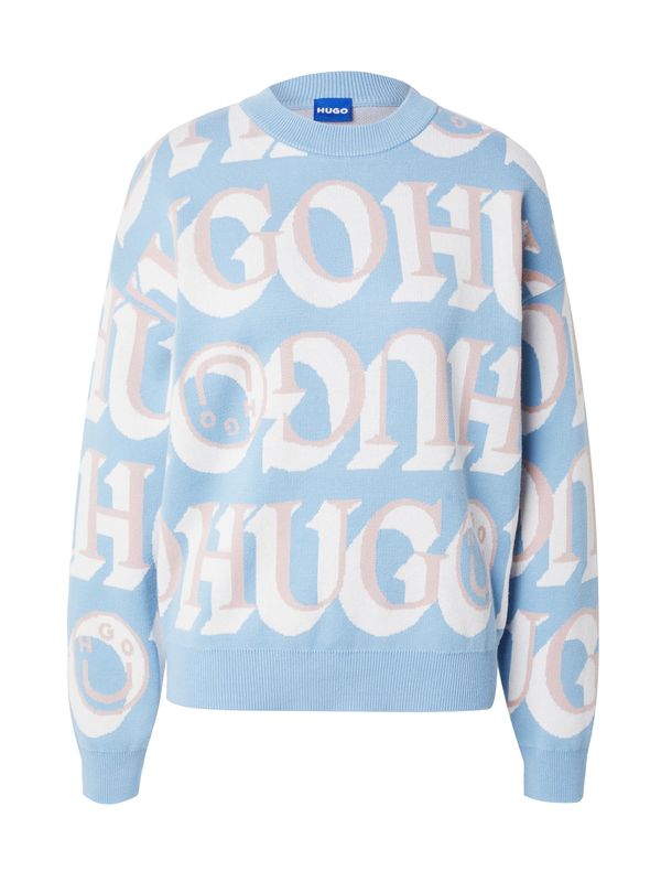 HUGO HUGO Pulover 'Sestunni_B'  svijetloplava / puder roza / bijela