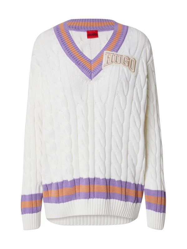 HUGO HUGO Pulover 'Sllarie'  svijetloljubičasta / narančasta / bijela