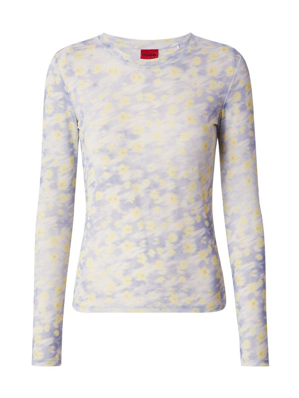 HUGO Red HUGO Red Majica 'Diralina'  žuta / svijetložuta / ljubičasto plava