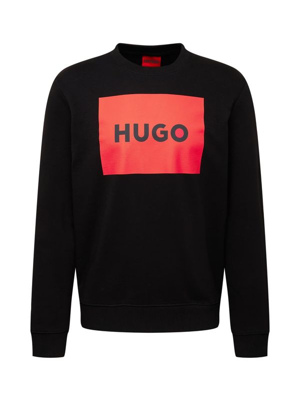 HUGO Red HUGO Red Sweater majica 'Duragol'  vatreno crvena / crna