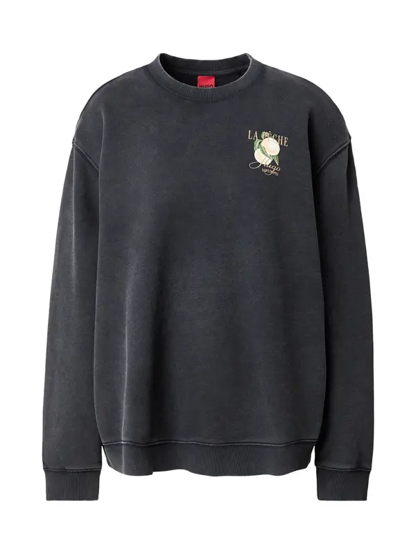 HUGO HUGO Sweater majica 'Classic Crew_8'  med / maslinasta / crna