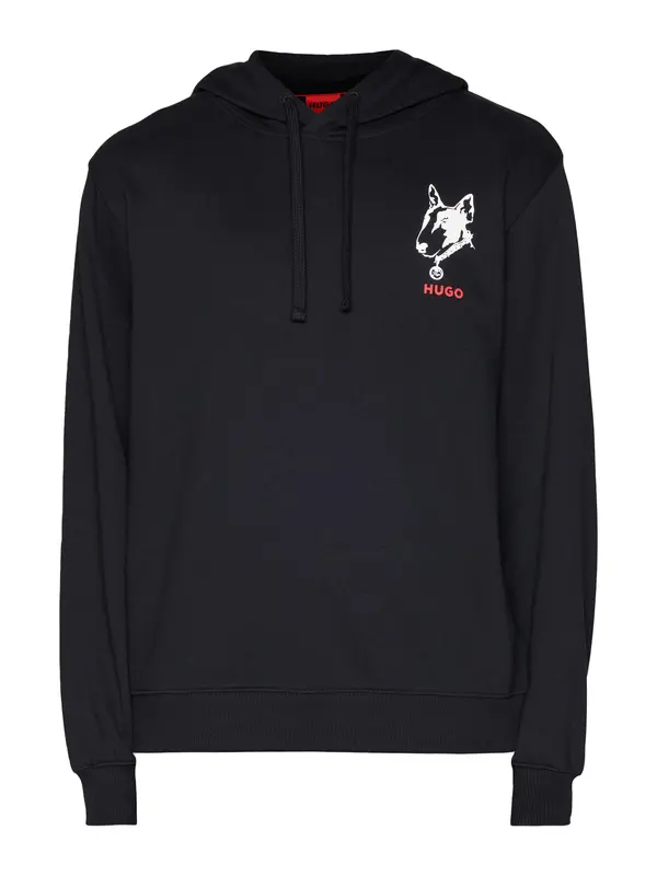 HUGO HUGO Sweater majica 'Dammico'  svijetlo crvena / crna / bijela