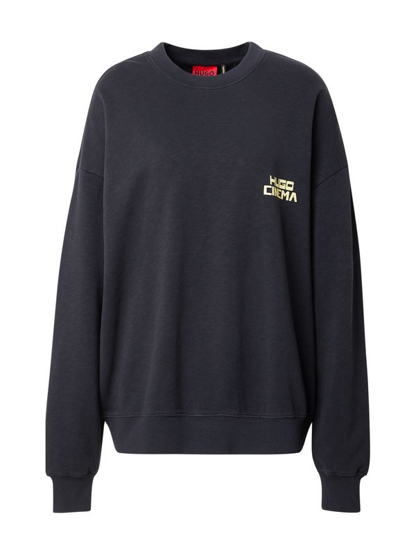 HUGO HUGO Sweater majica 'Dargentix'  mornarsko plava / svijetložuta / crna / prljavo bijela