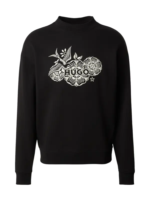 HUGO HUGO Sweater majica 'Darony'  crna / prljavo bijela