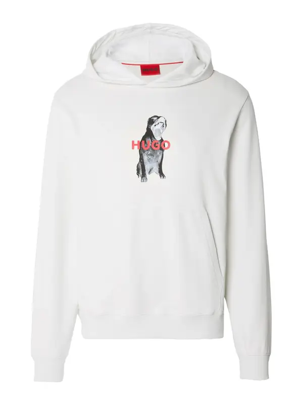HUGO HUGO Sweater majica 'Dartchon'  siva / crvena / crna / bijela