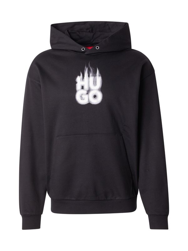 HUGO HUGO Sweater majica 'Defnio'  crna / bijela