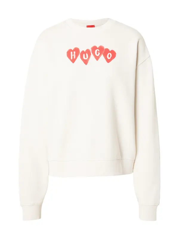 HUGO HUGO Sweater majica 'Deroxina_8'  bež / crvena