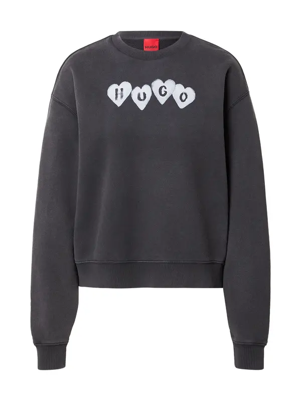 HUGO HUGO Sweater majica 'Deroxina_8'  crna / bijela