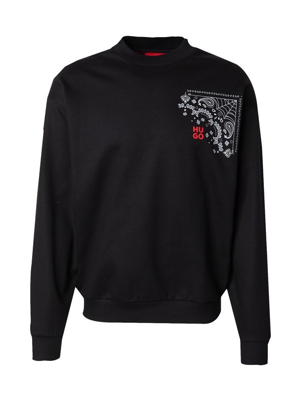 HUGO HUGO Sweater majica 'Derumkek'  crvena / crna / bijela