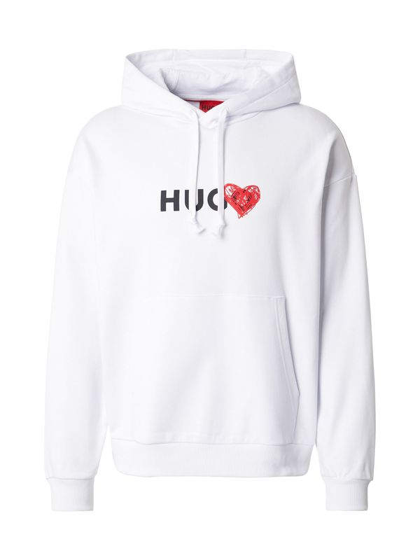 HUGO HUGO Sweater majica 'Dewgili'  crvena / crna / bijela