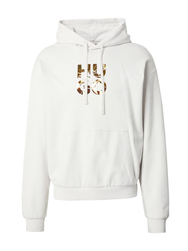 HUGO HUGO Sweater majica 'Diridood'  tamno smeđa / narančasta / bijela