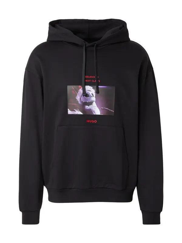 HUGO HUGO Sweater majica 'Diskellington_NBC'  svijetloljubičasta / tamno ljubičasta / klasično crvena / crna