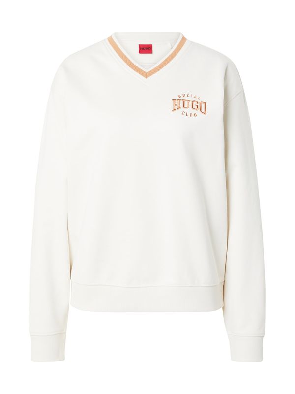 HUGO HUGO Sweater majica 'Disunny'  pastelno narančasta / bijela