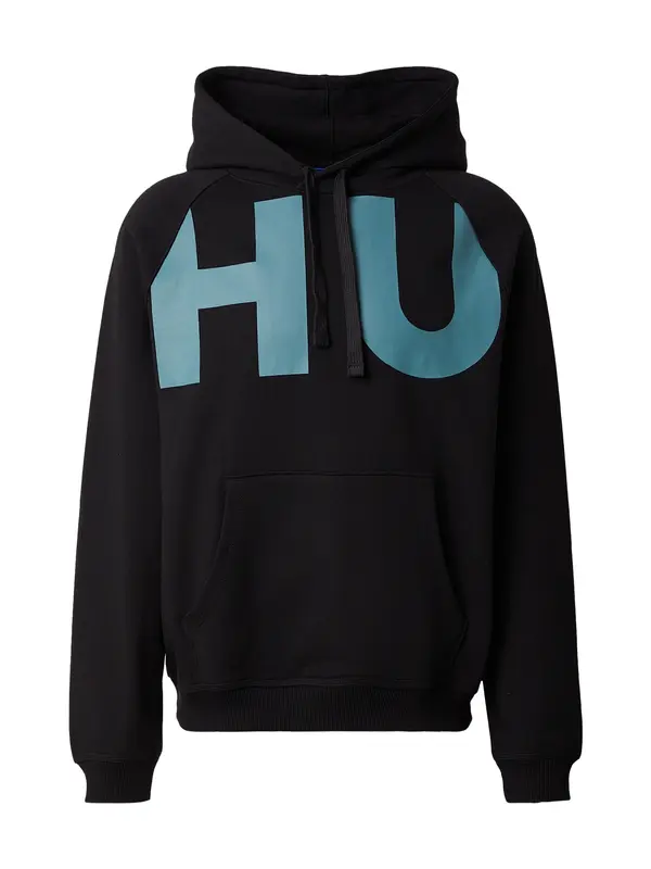 HUGO HUGO Sweater majica 'Nalfhood'  petrol / crna