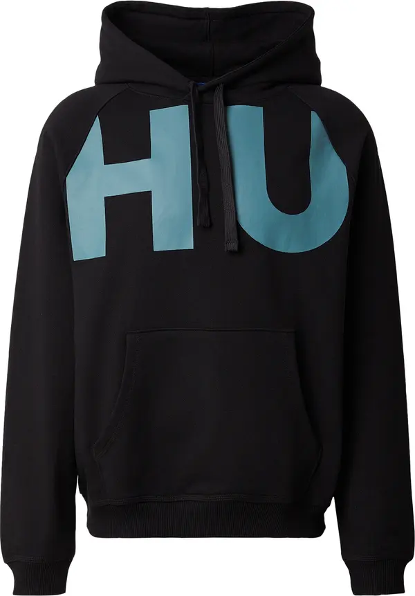 HUGO HUGO Sweater majica 'Nalfhood'  petrol / crna