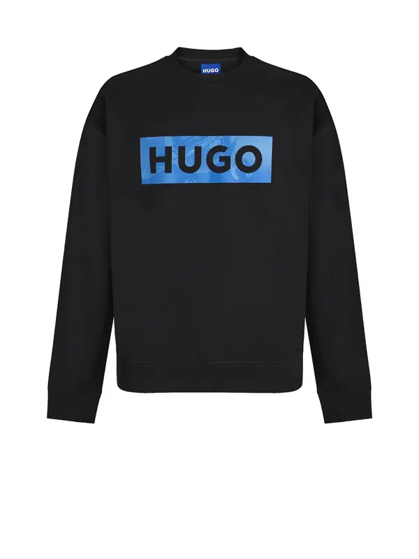 HUGO HUGO Sweater majica 'Nixalien'  safirno plava / opal / crna