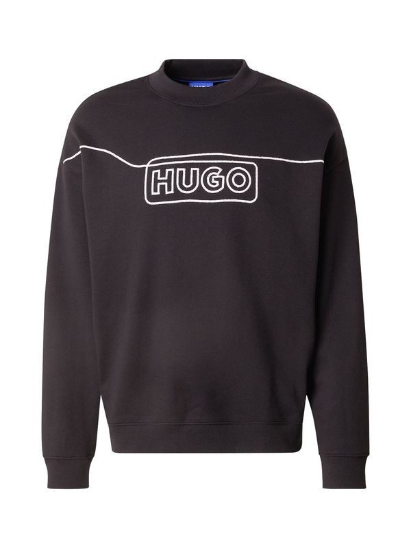 HUGO HUGO Sweater majica 'Noideryos'  crna / bijela