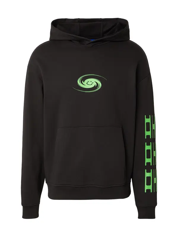 HUGO HUGO Sweater majica 'Nufo'  svijetlozelena / crna