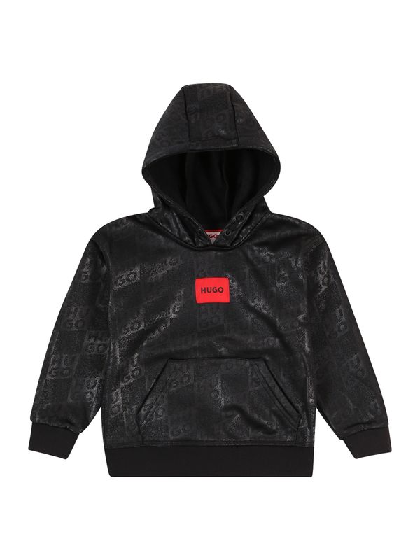 HUGO HUGO Sweater majica  tamo siva / crvena / crna