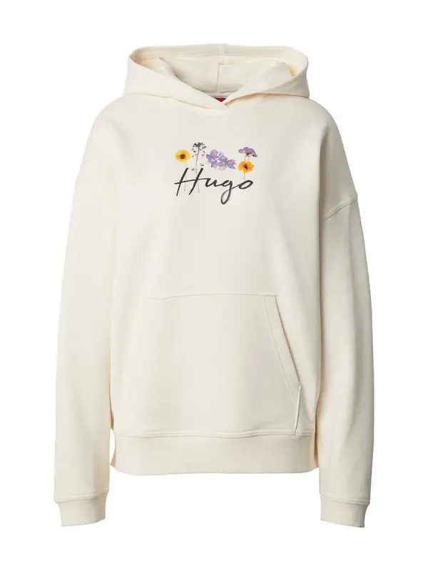 HUGO HUGO Sweater majica  žuta / ljubičasta / crna / bijela