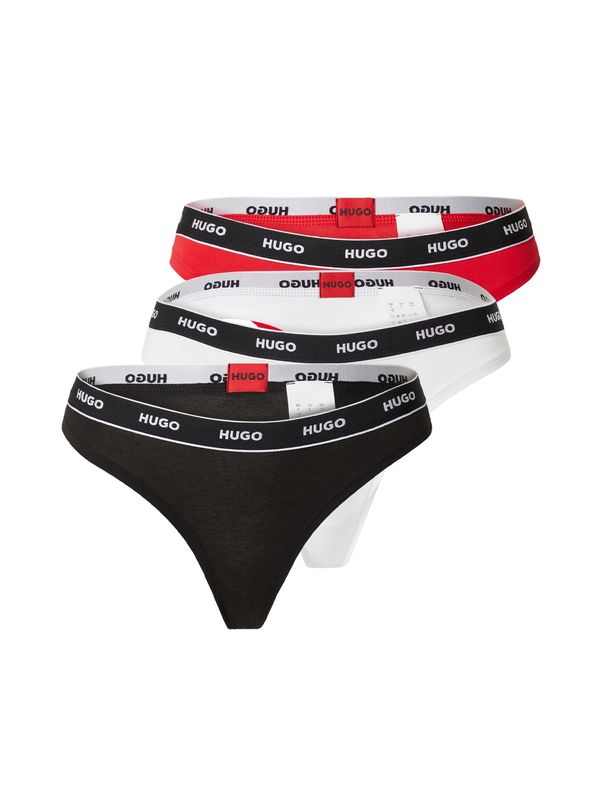 HUGO HUGO Tanga gaćice  crvena / crna / bijela