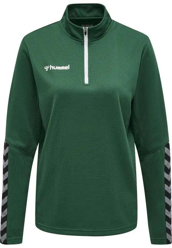 Hummel Hummel Sportska sweater majica 'Authentic'  siva / tamno zelena / crna / bijela