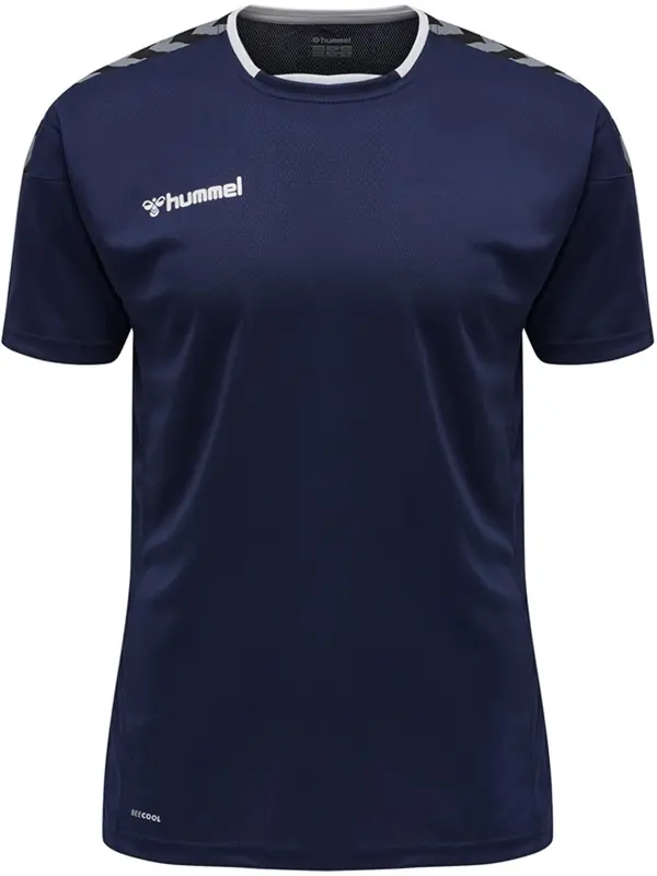 Hummel Hummel Tehnička sportska majica 'Authentic'  morsko plava / svijetlosiva / crna / bijela