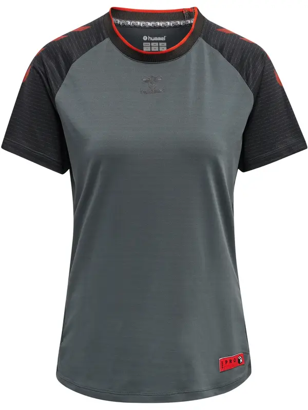 Hummel Hummel Tehnička sportska majica  grafit siva / crvena / crna
