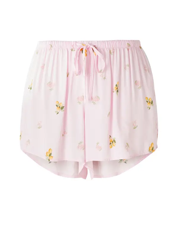 Hunkemöller Hunkemöller Kratke hlače za spavanje 'Lemon'  žuta / zelena / roza / svijetloroza