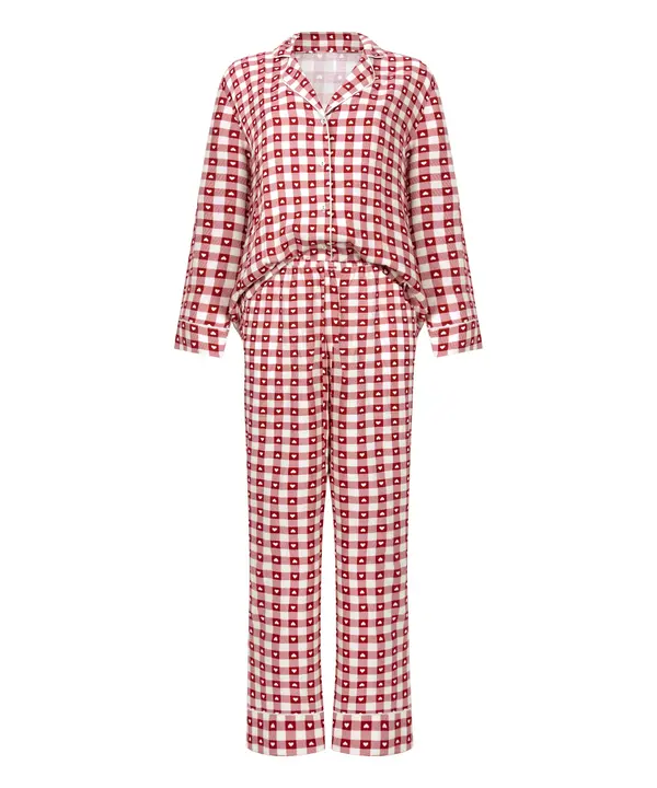 Hunkemöller Hunkemöller Pidžama  svijetlo crvena / bijela