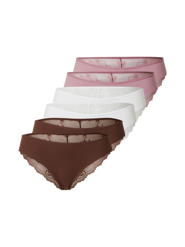 Hunkemöller Hunkemöller Slip  čokolada / ružičasto crvena / bijela