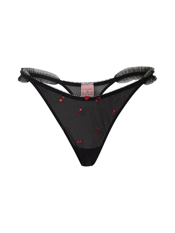Hunkemöller Hunkemöller Tanga gaćice 'Chelsey '  travnato zelena / krvavo crvena / crna