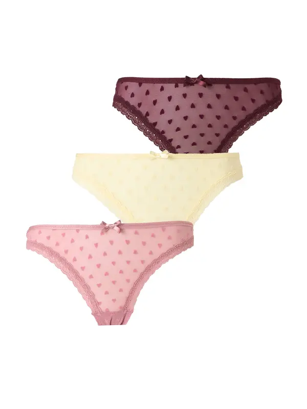 Hunkemöller Hunkemöller Tanga gaćice  pastelno žuta / ciklama / roza