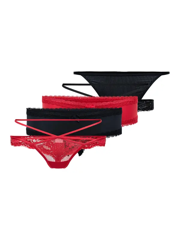 Hunkemöller Hunkemöller Tanga gaćice  siva / crvena / crna