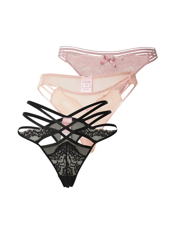 Hunkemöller Hunkemöller Tanga gaćice  sivkasto ljubičasta (mauve) / puder roza / crna