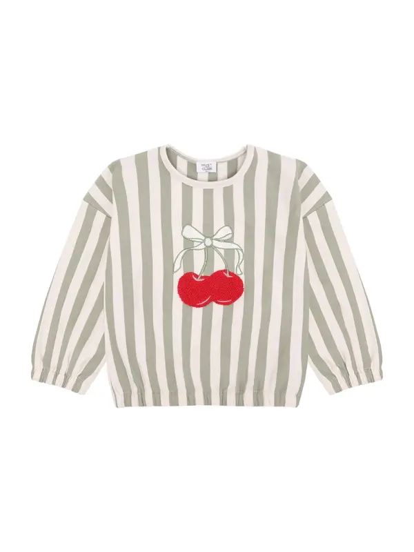 Hust & Claire Hust & Claire Sweater majica 'Sicilia  Spring'  boja slonovače / pastelno zelena / crvena