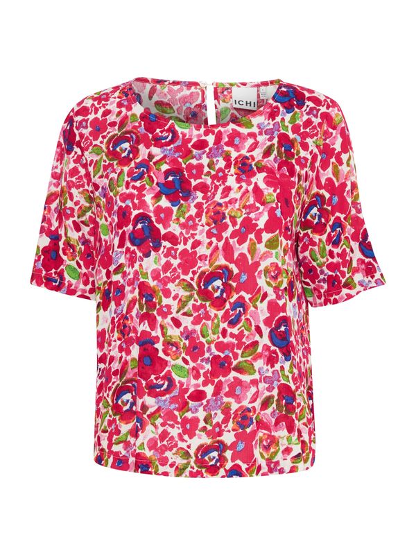 ICHI ICHI Bluza 'MARRAKECH'  svijetlozelena / ljubičasto plava / roza / bijela