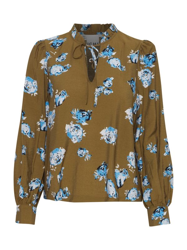 ICHI ICHI Bluza 'ROSIY'  svijetloplava / maslinasta / bijela