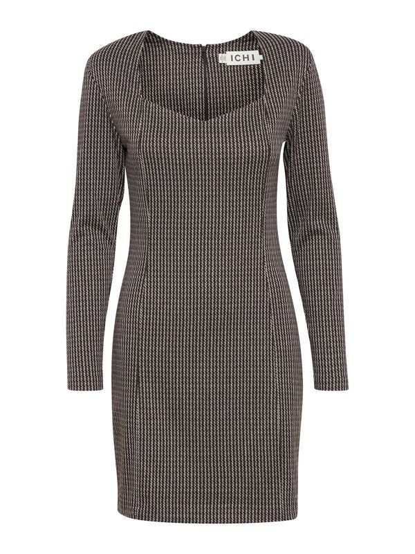 ICHI ICHI Haljina 'Kate'  tamno crvena / crna / bijela