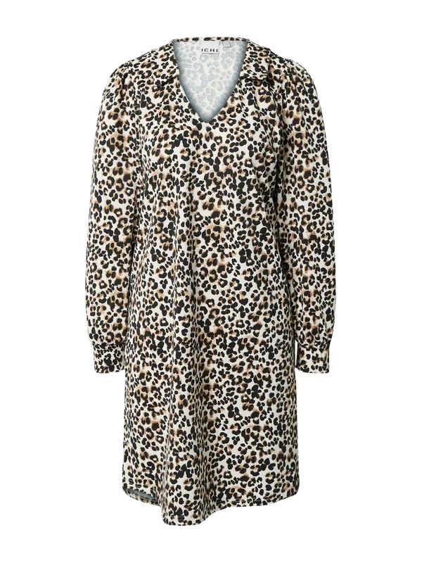 ICHI ICHI Košulja haljina 'KATE'  bež / pijesak / smeđa / crna